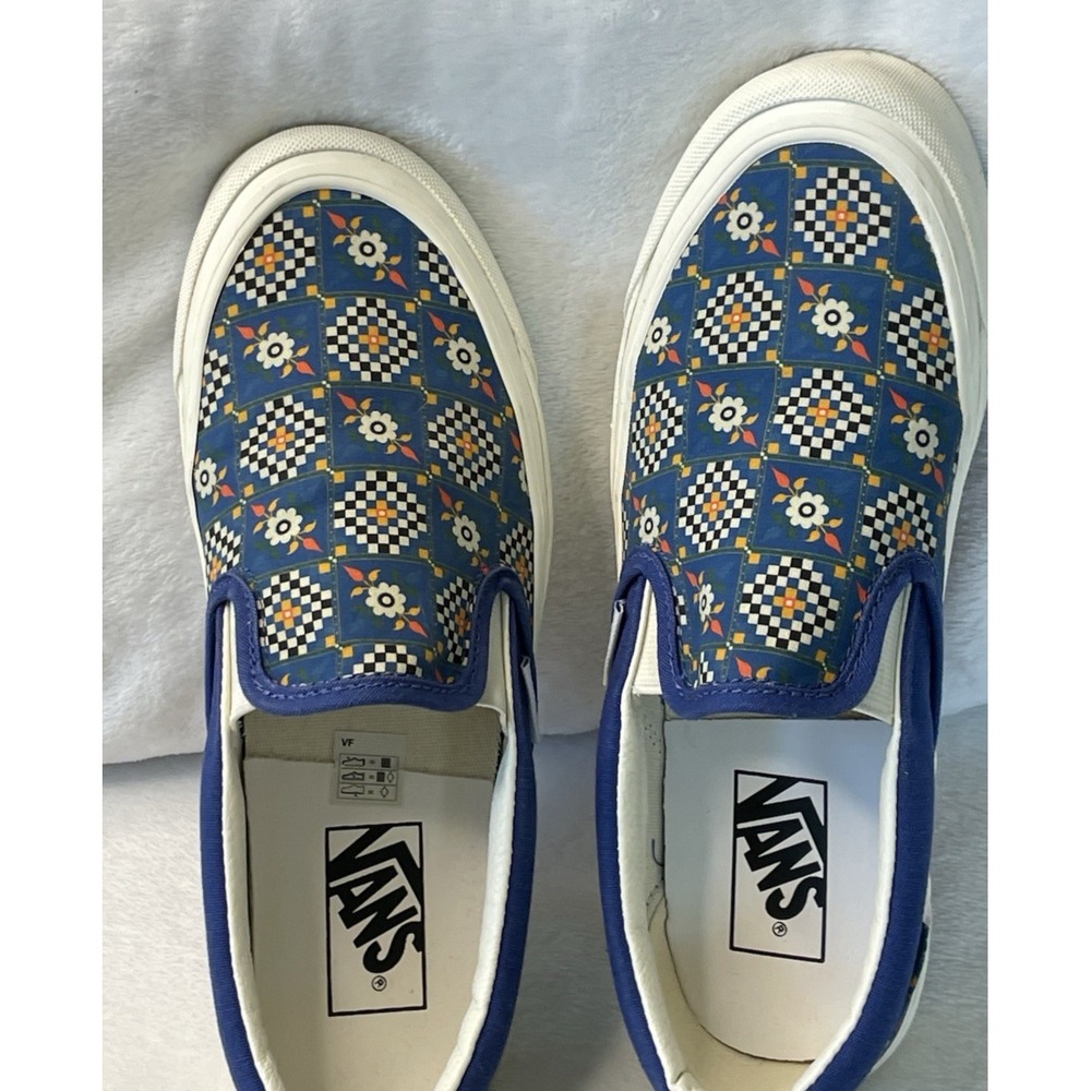Vans Womens 8.5 Mens 7 Low Canvas  Anaheim Tile Checkerboard Slip-on Skate Shoes - Picture 4 of 8